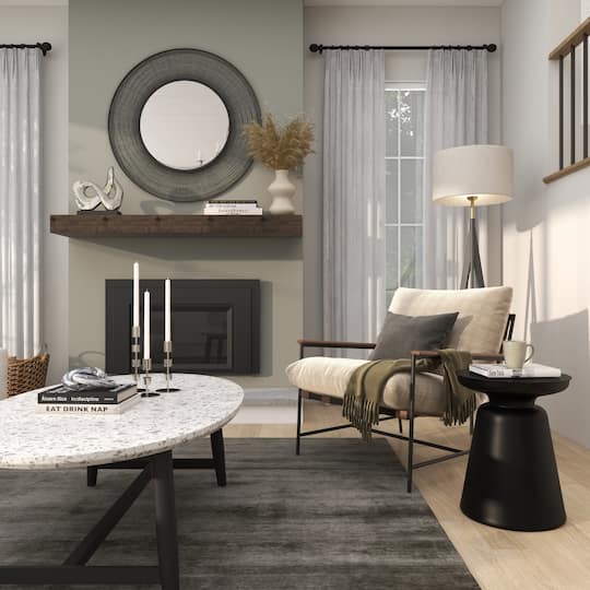 Black Metal Accent Table with Bell Shaped Base